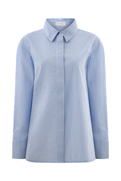 Hansen Oversized Shirt Blue Pinstripe