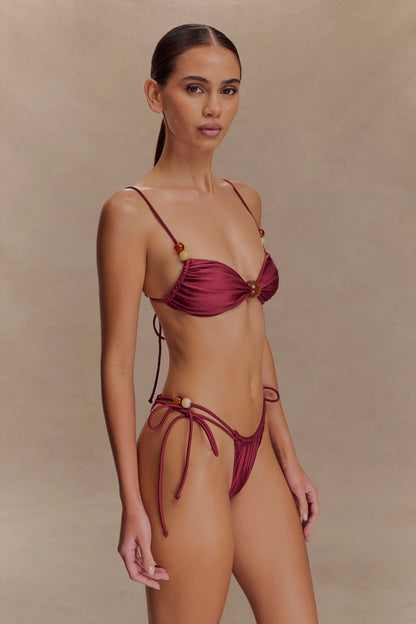 Memphis Beaded Bikini Bottom Wine