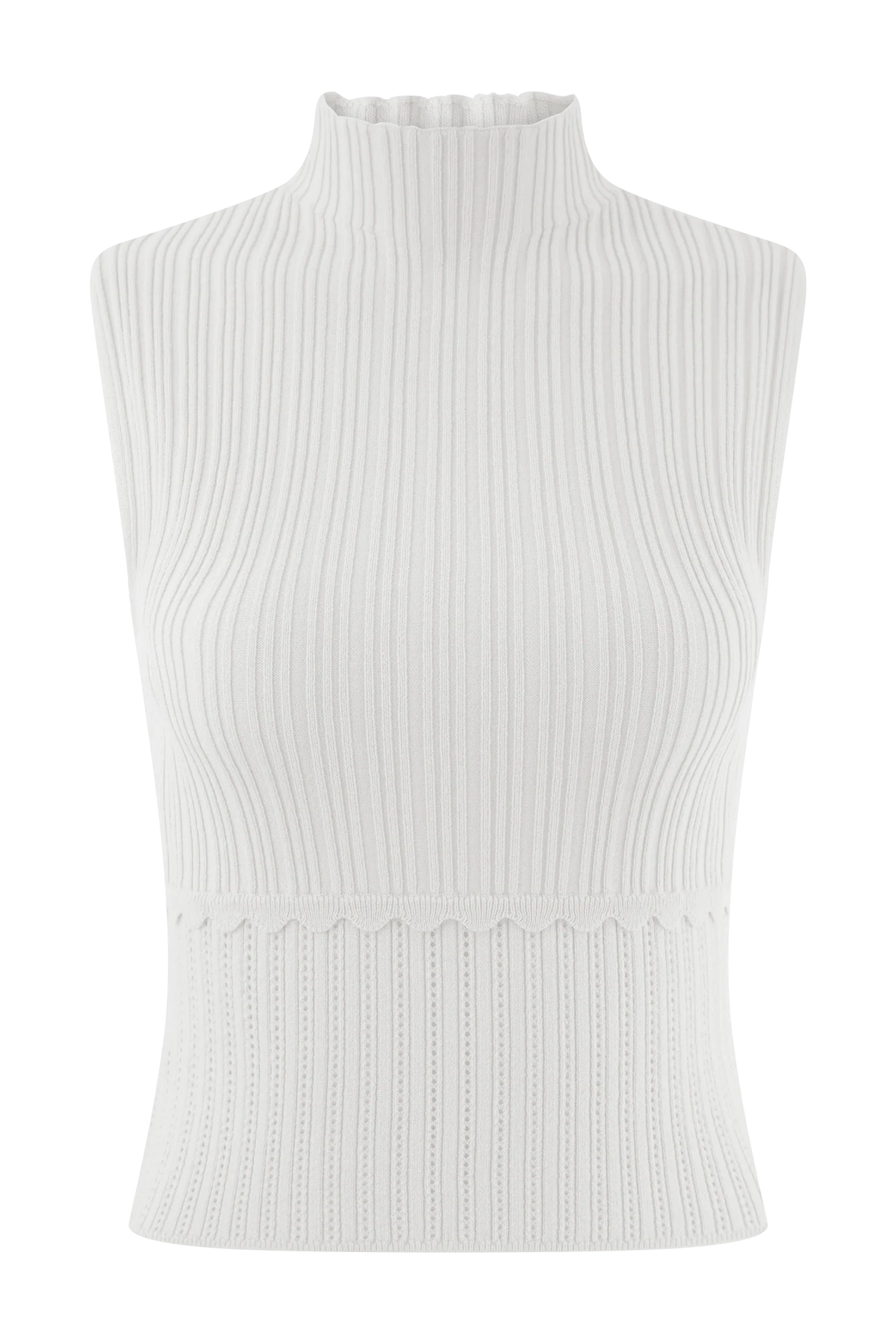 Indy Pointelle Knit Top Ivory