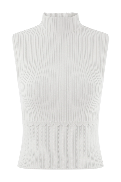 Indy Pointelle Knit Top Ivory