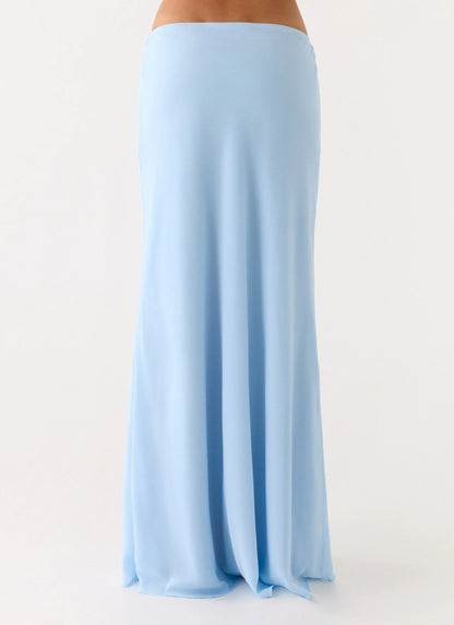 Star Girl Chiffon Maxi Skirt Blue
