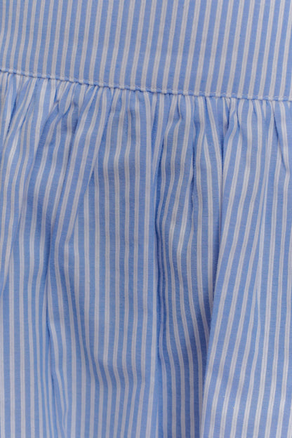 Gretel Hem Mini Skirt Blue Pinstripe