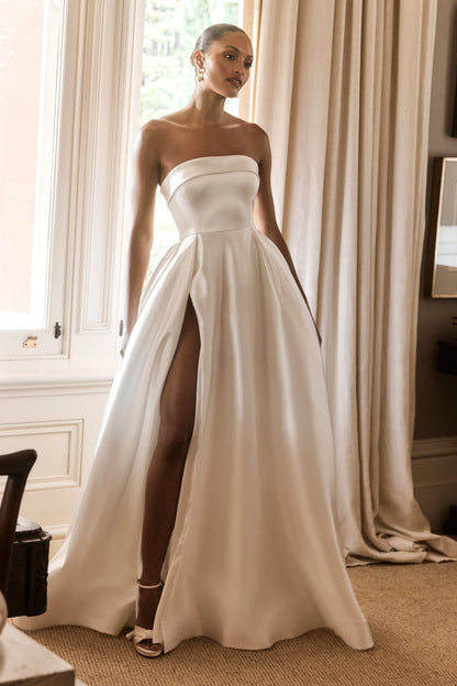 Eileen Strapless Wedding Gown White