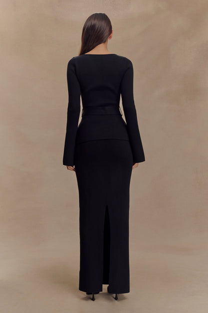 Kyle Knit Maxi Skirt Black