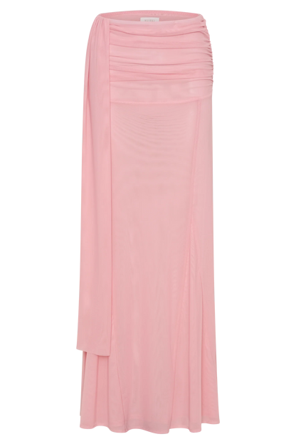 Arna Mesh Maxi Skirt Candy Pink