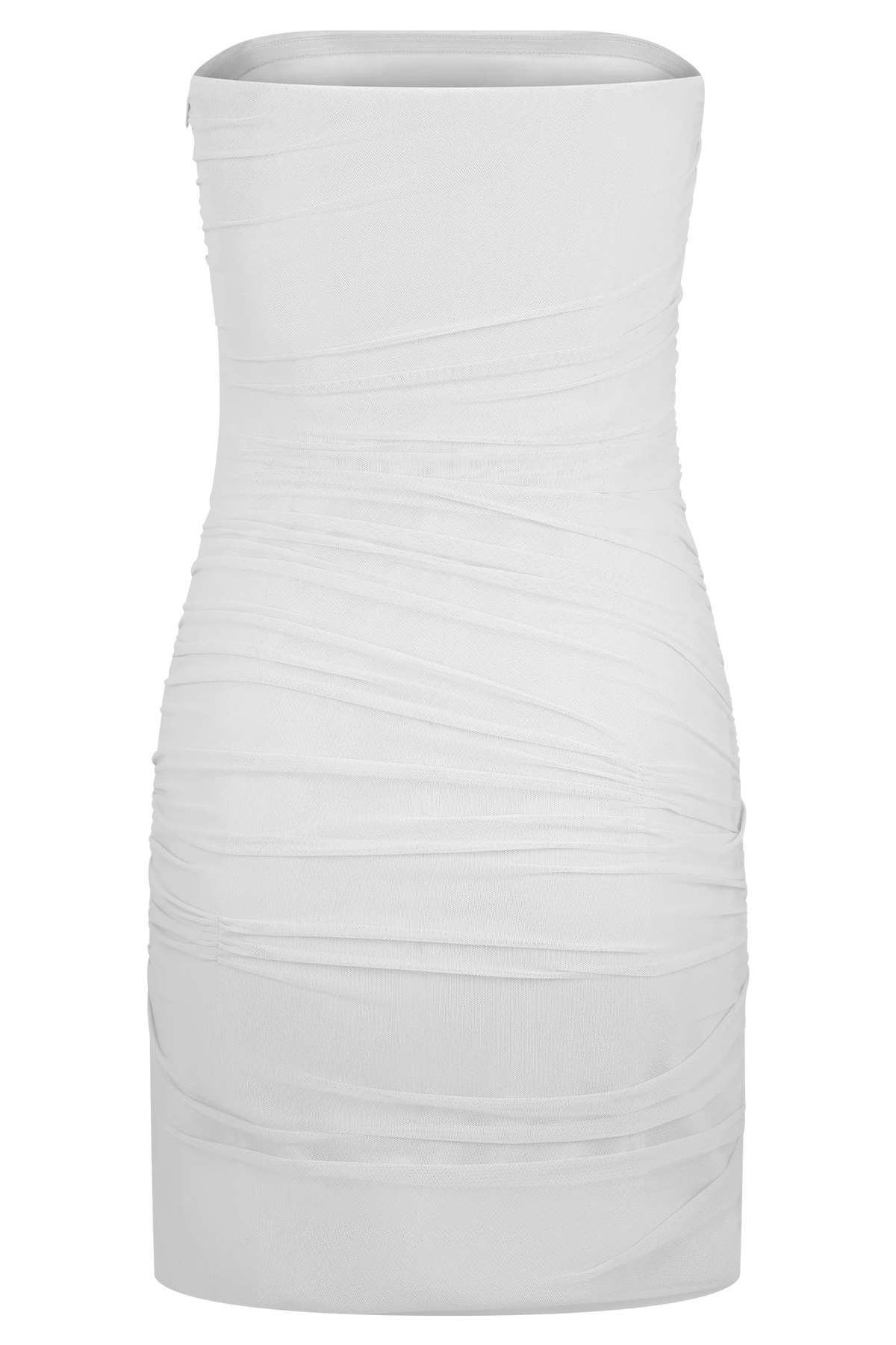 Jianna Strapless Mesh Mini Dress White