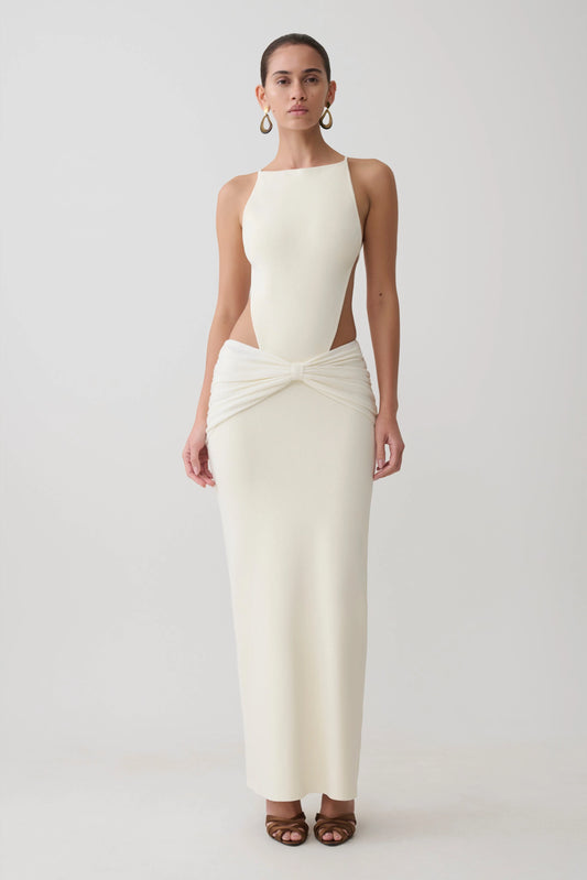 Nathaelie Sleeveless Maxi Dress White