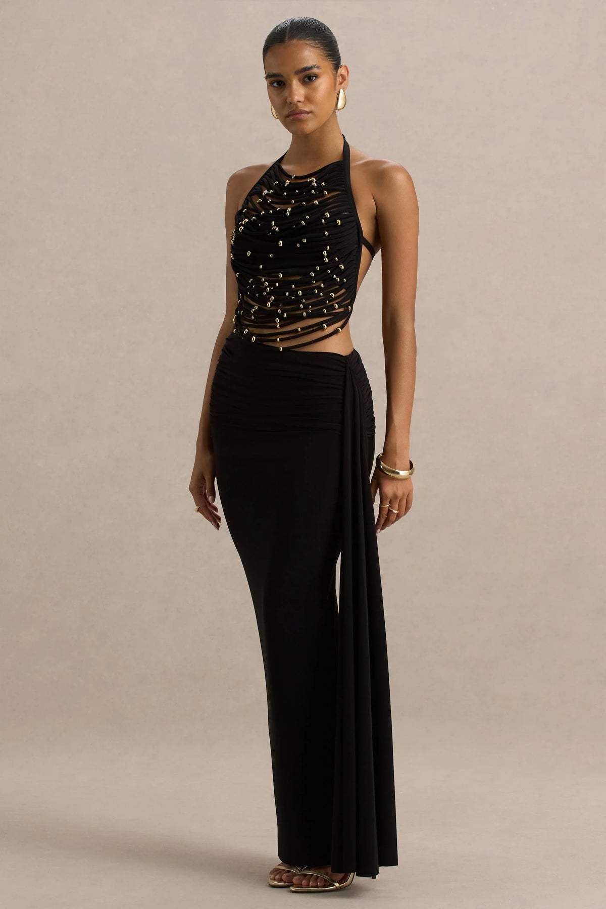 Joi Black Maxi Skirt With Sash Detail