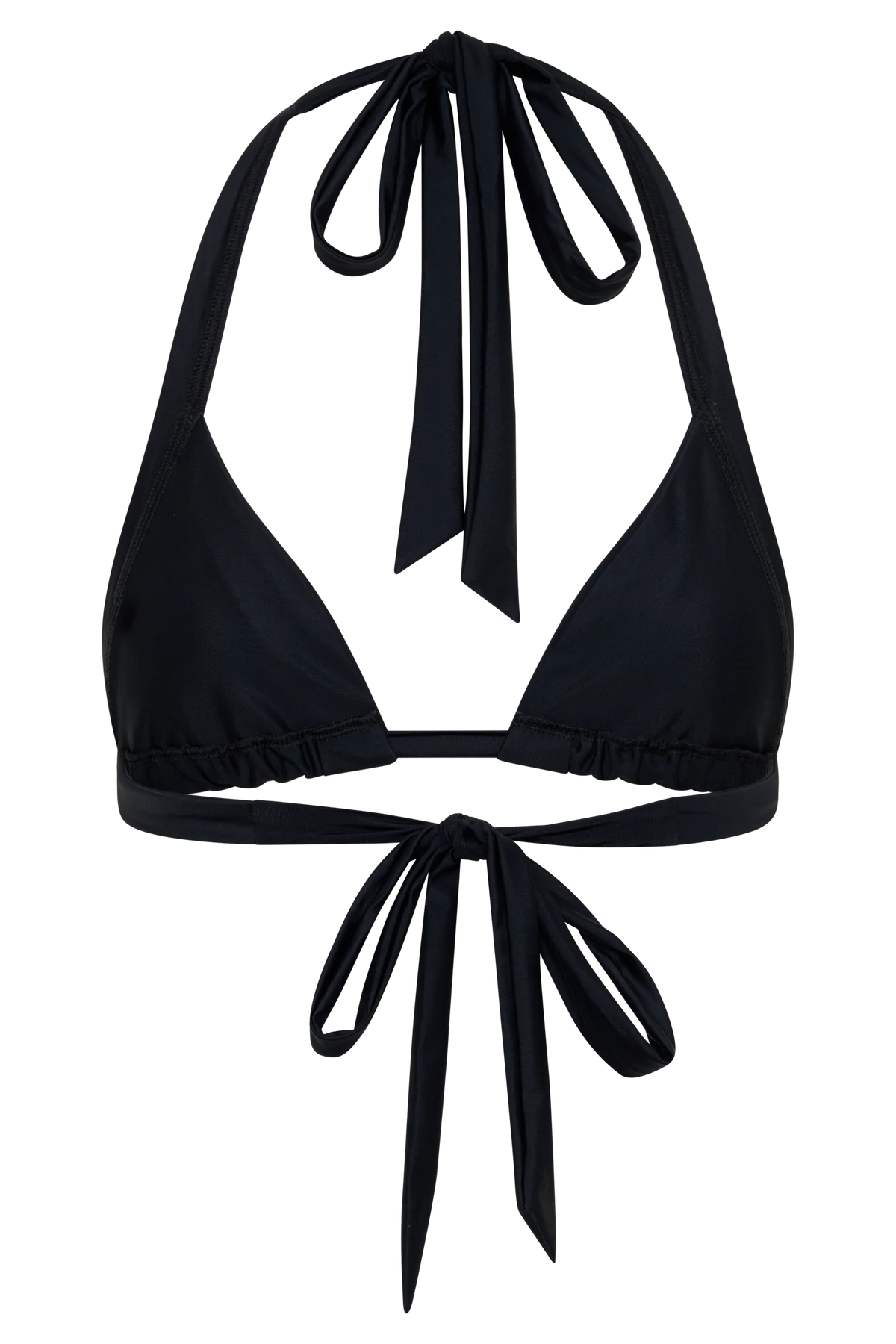 Fern Triangle Bikini Top Black