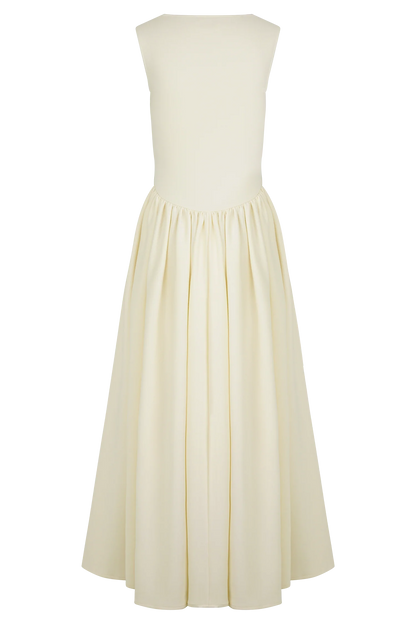 Sharon Scuba Jersey Midi Dress Ivory