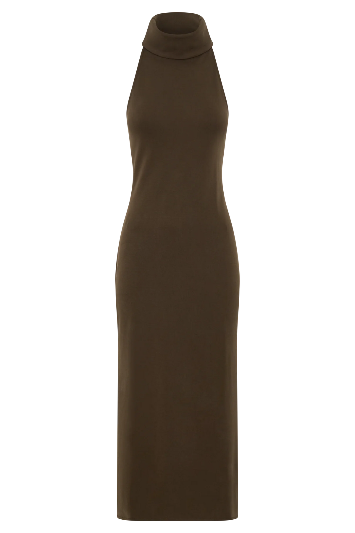 Kennedy High Neck Midi Dress Chocolate