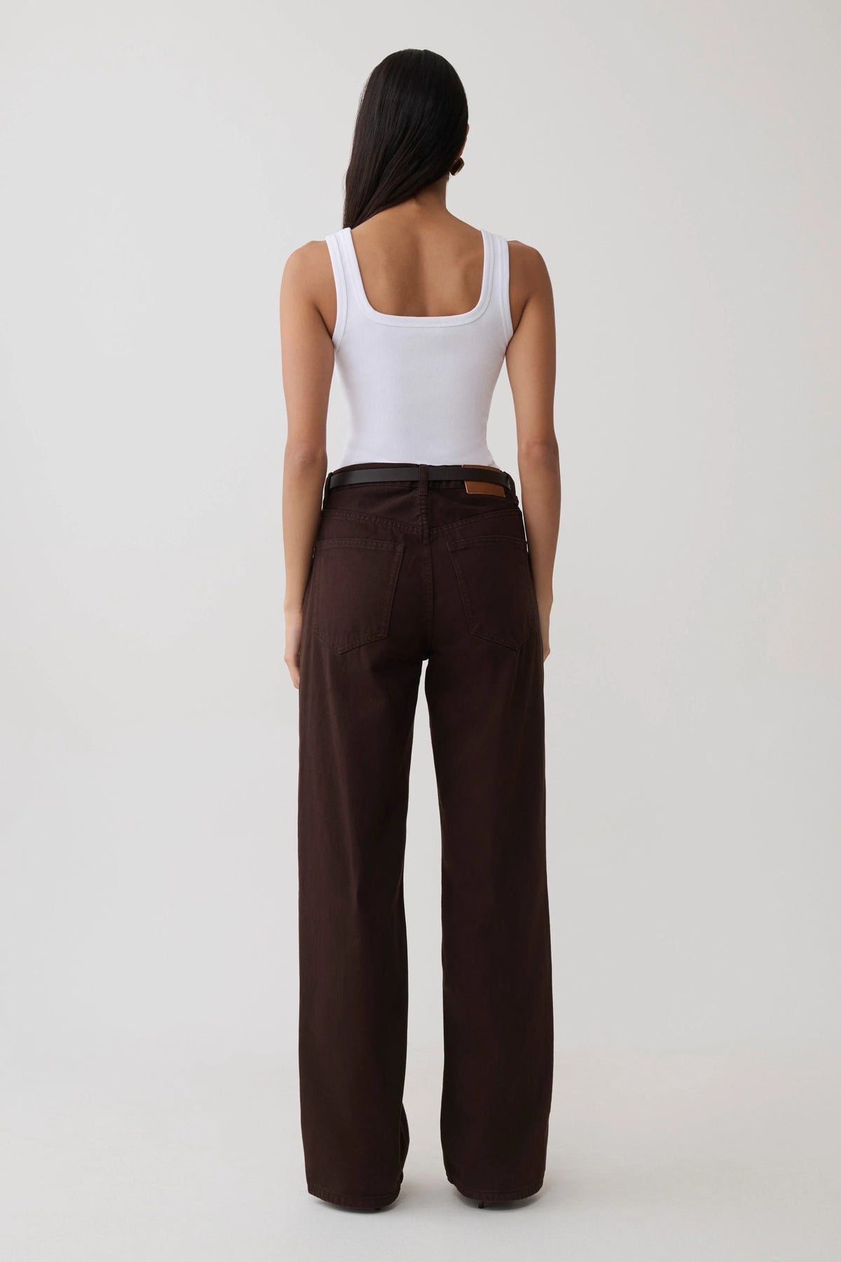 Mannon Mid Rise Denim Jeans Chocolate