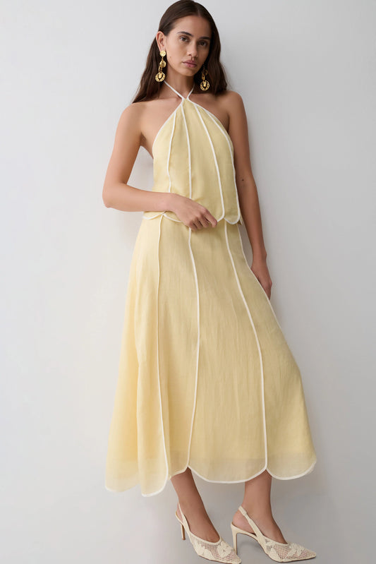 Georgia Panelled Midi Skirt Butter