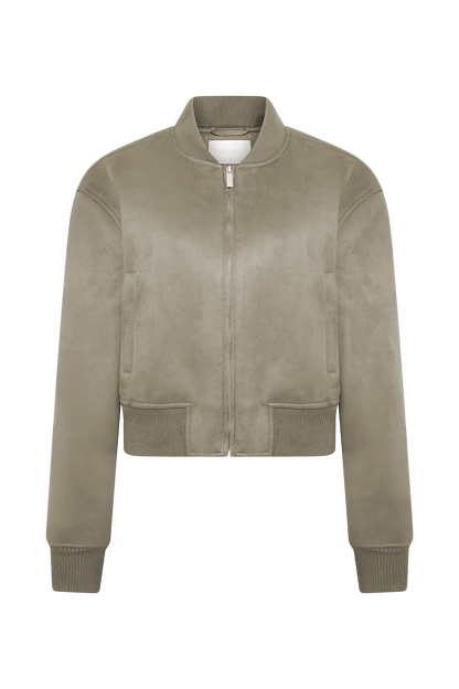 Rudy Suede Bomber Jacket Sand