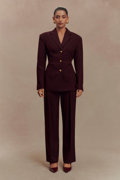 Bellamy Cinched Blazer Mahogany