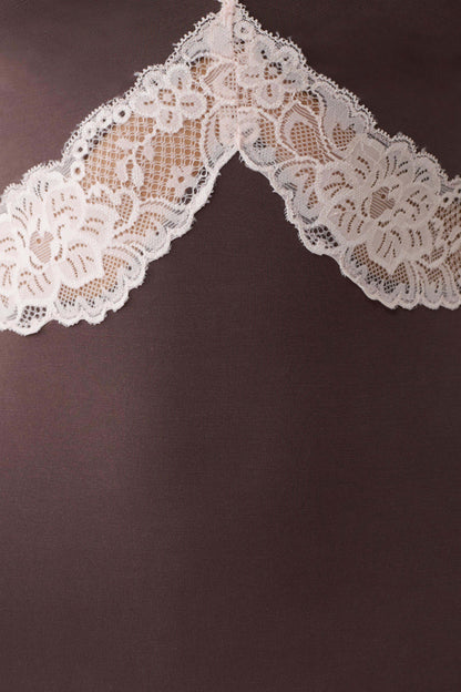 Electra Slinky Lace Maxi Dress Chocolate Ballet Pink
