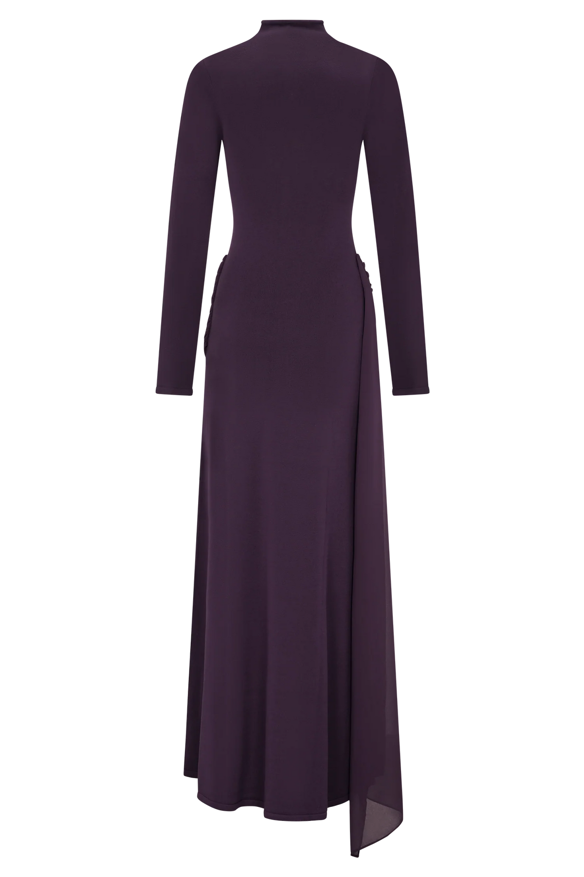 Grayson Knit Chiffon Maxi Dress Plum