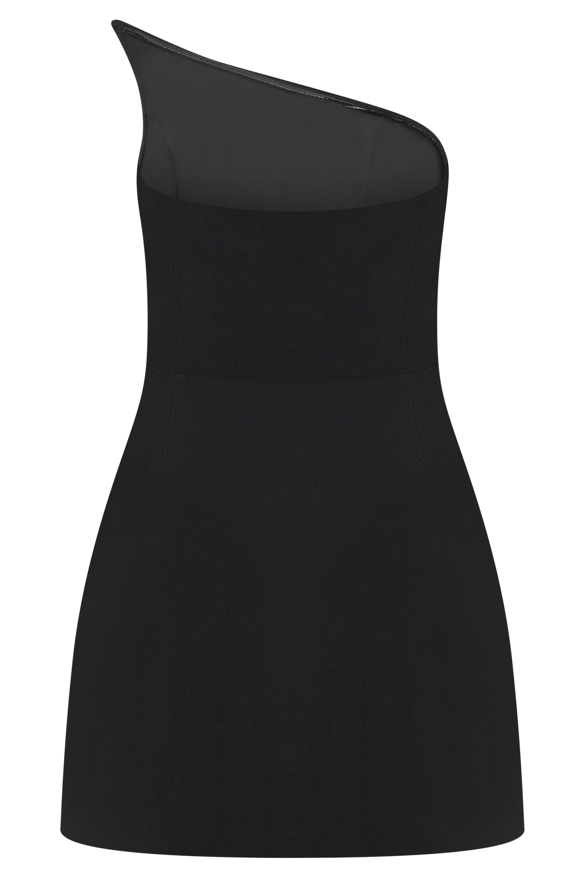 Liva Strapless Diamante Floral Trim Mini Dress Black