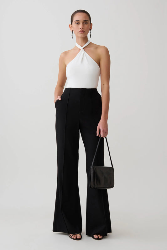 Bambi Twisted Neck Bodysuit White