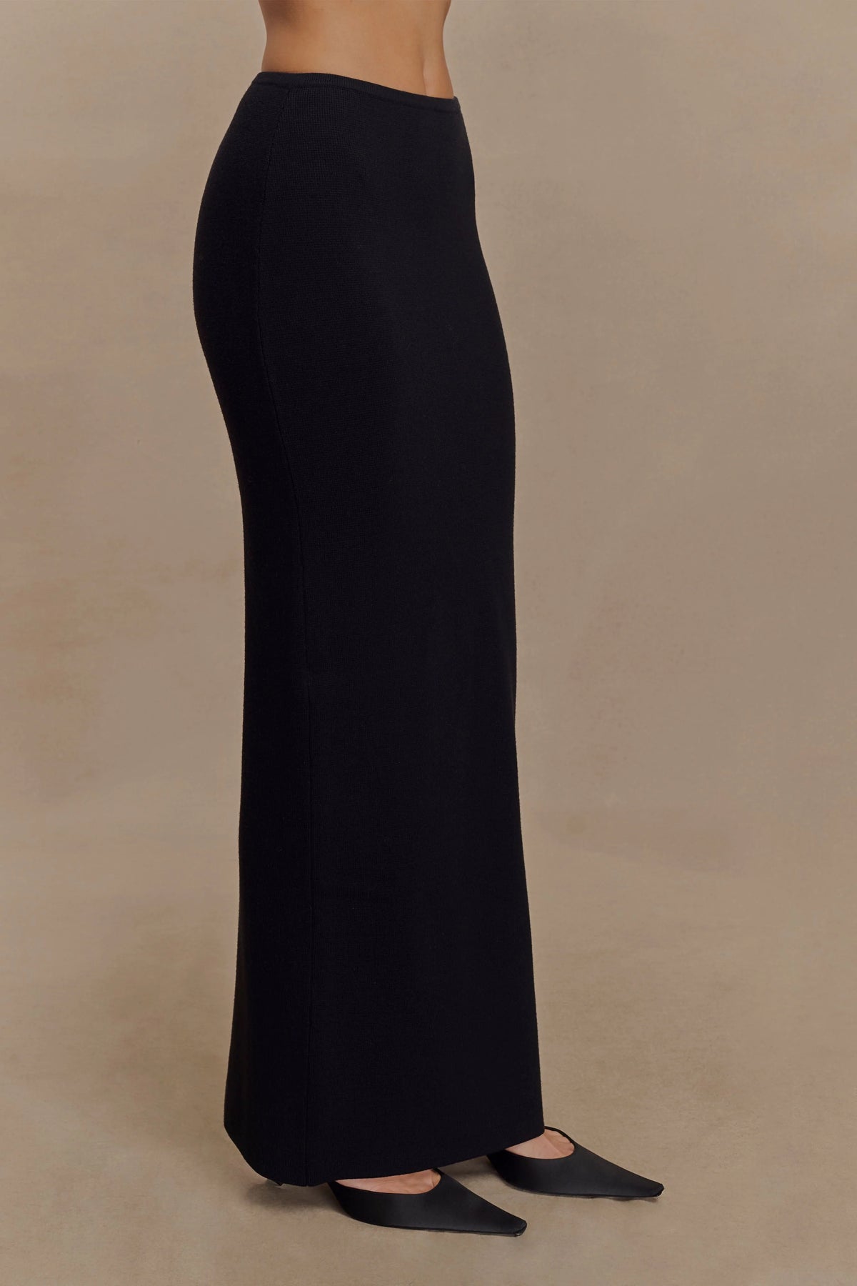Kyle Knit Maxi Skirt Black