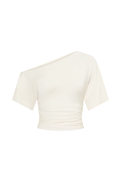 Luu Off Shoulder Slinky Top Ivory
