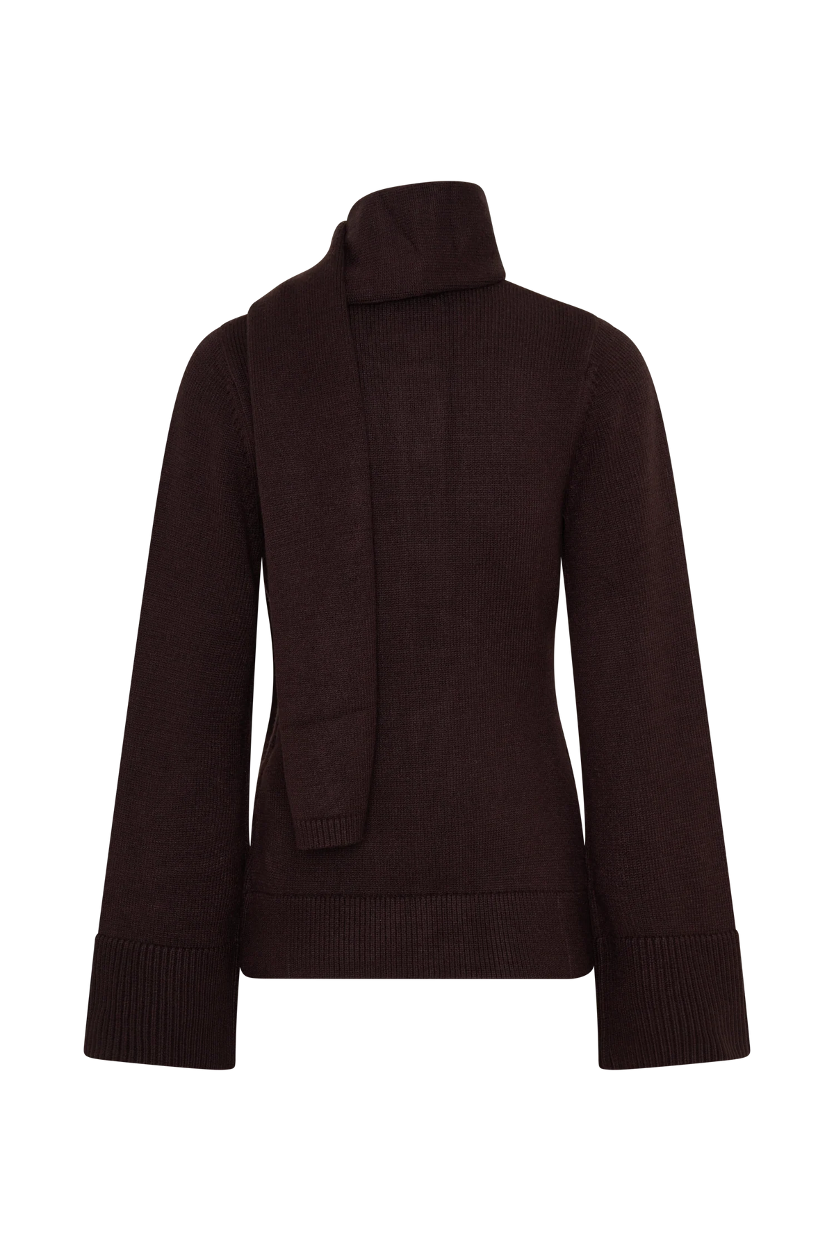 Lara Knit Cardigan With Scarf Chocolate