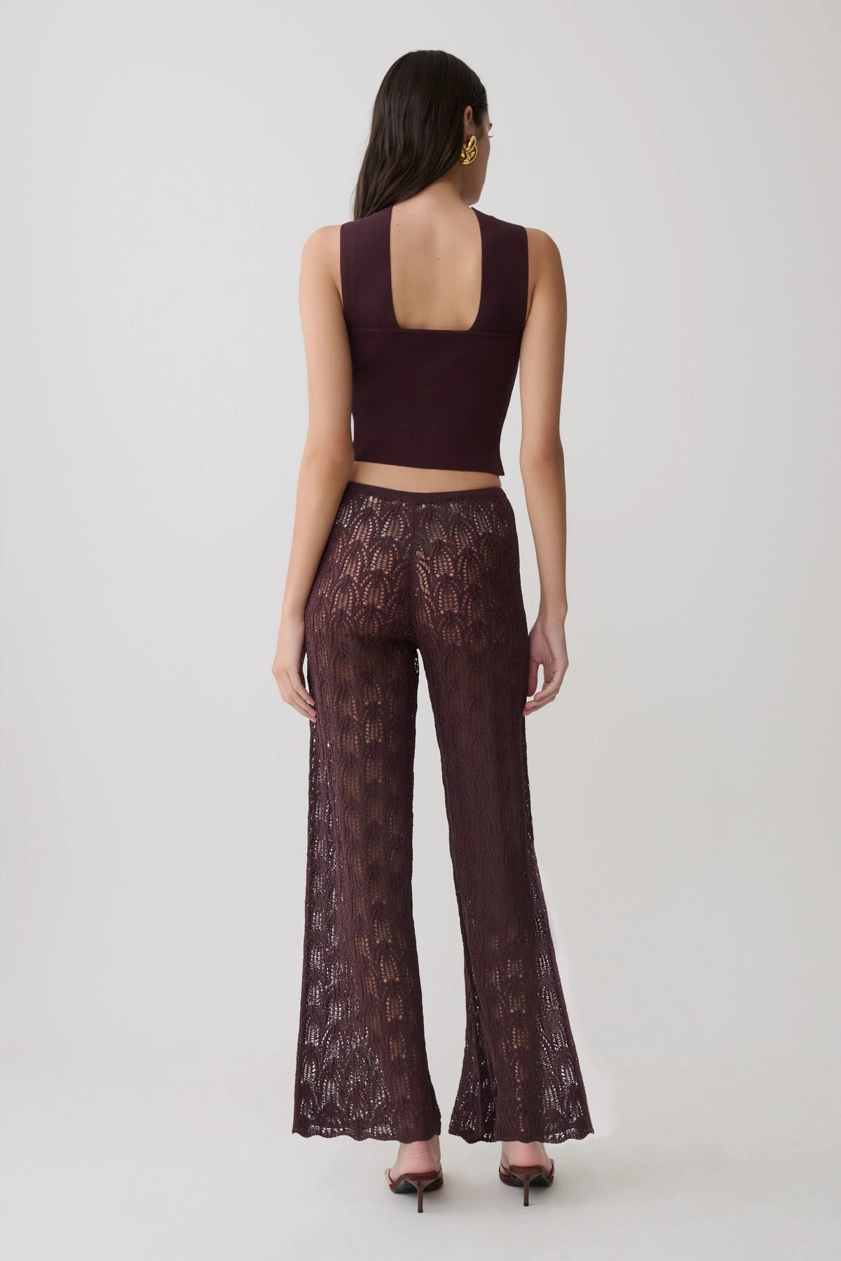 Glinda Crochet Pants Chocolate