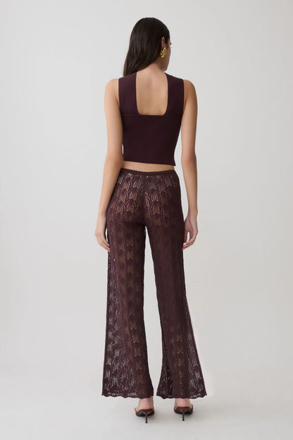 Glinda Crochet Pants Chocolate