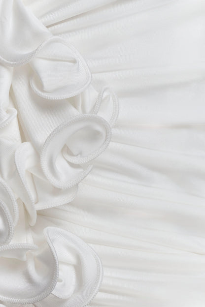 Alessandra Slinky Ruffle Top Ivory