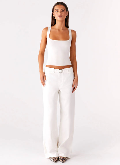 Texas Low Rise Denim Jeans White