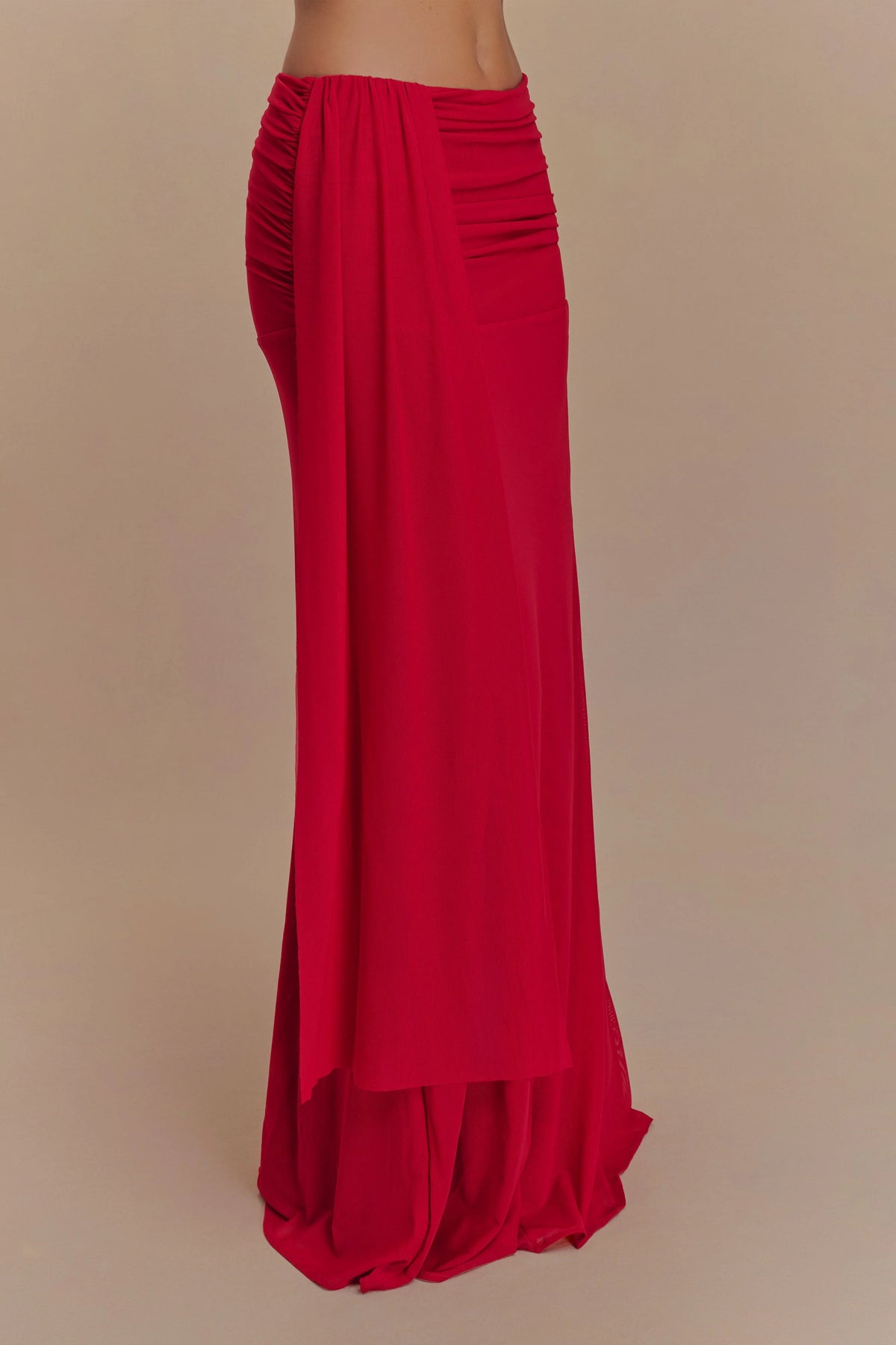 Arna Mesh Maxi Skirt Ruby