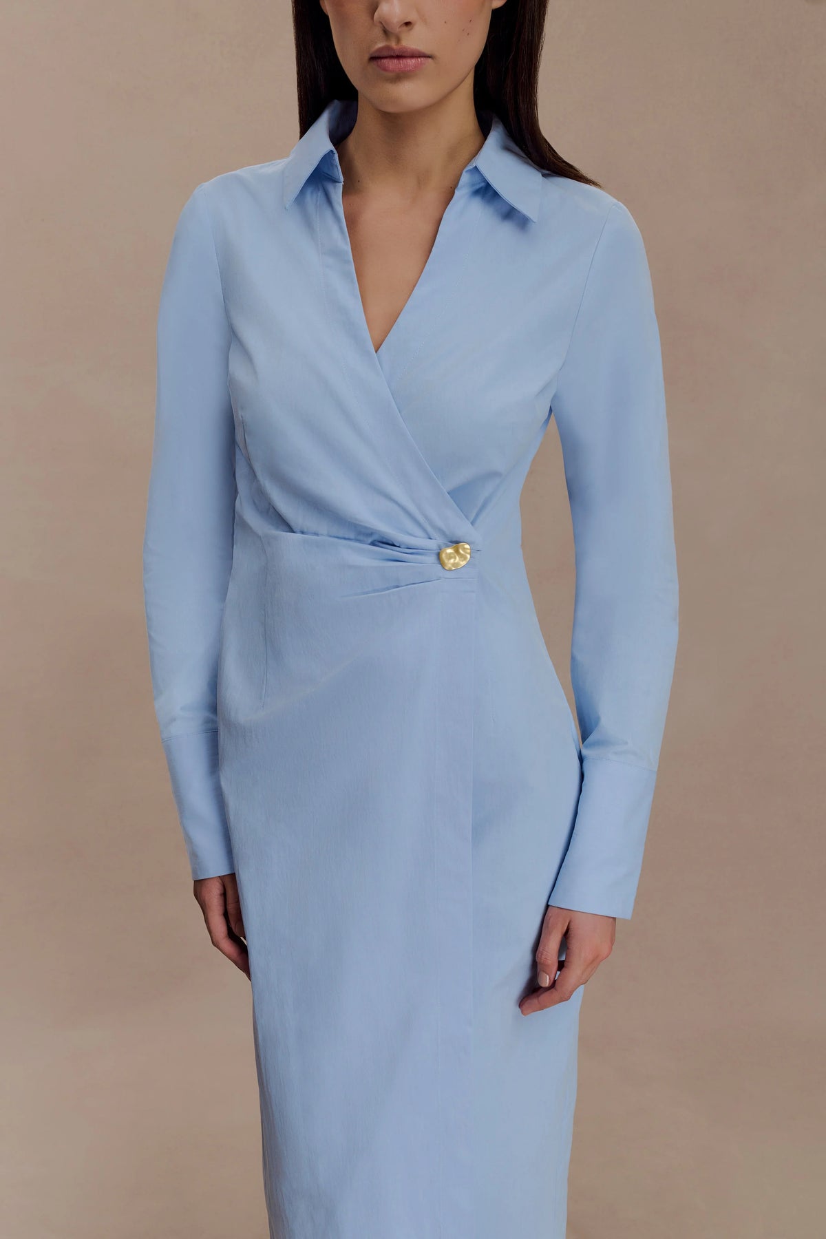 Mikaila Asymmetric Shirt Dress Blue