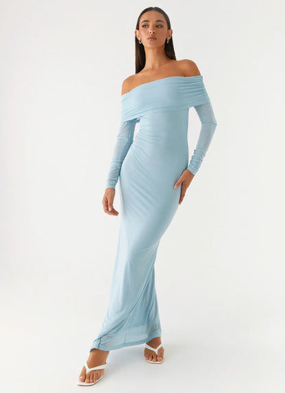 Cocoa Long Sleeve Maxi Dress Blue