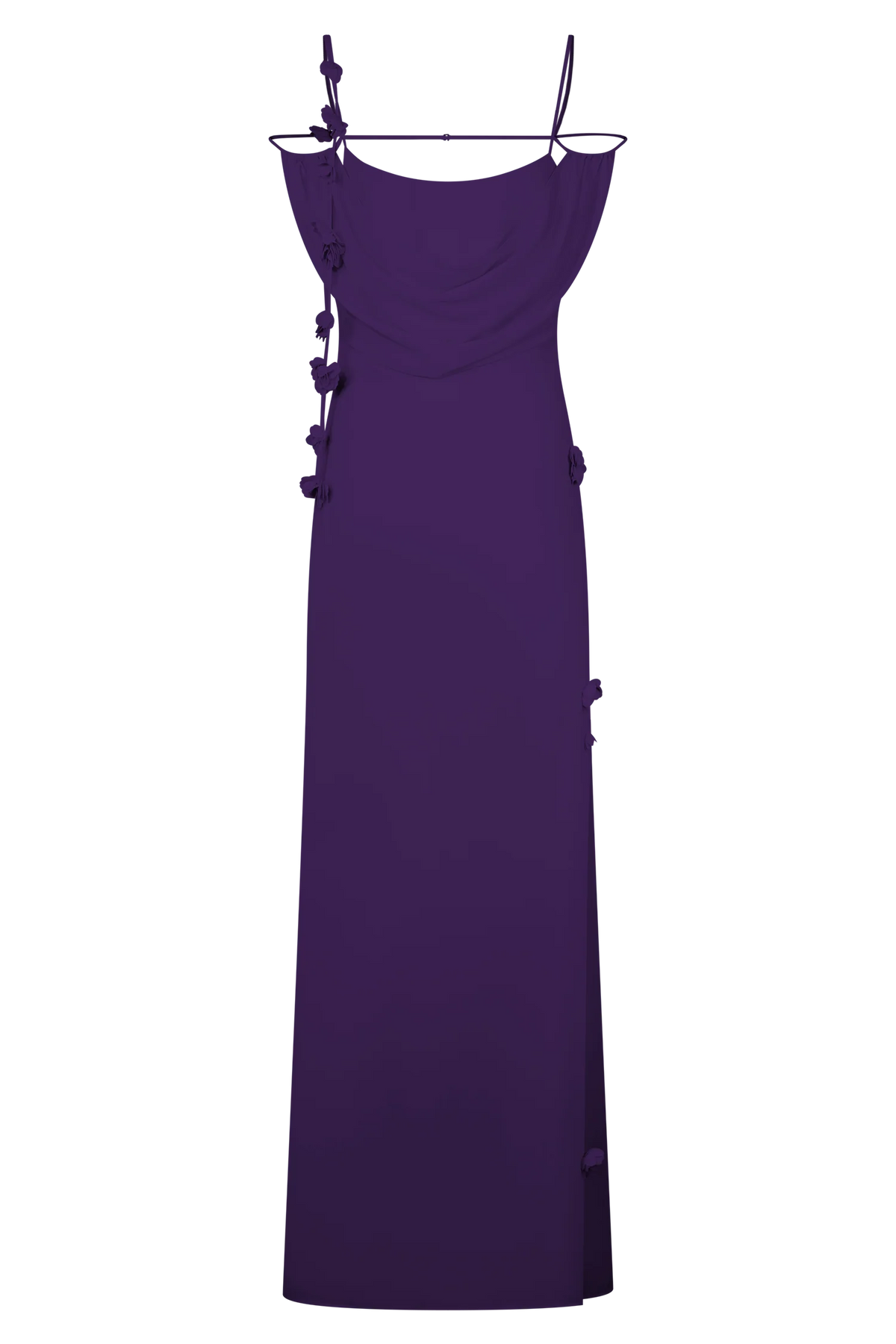 Rosalie Floral Chiffon Maxi Dress Purple