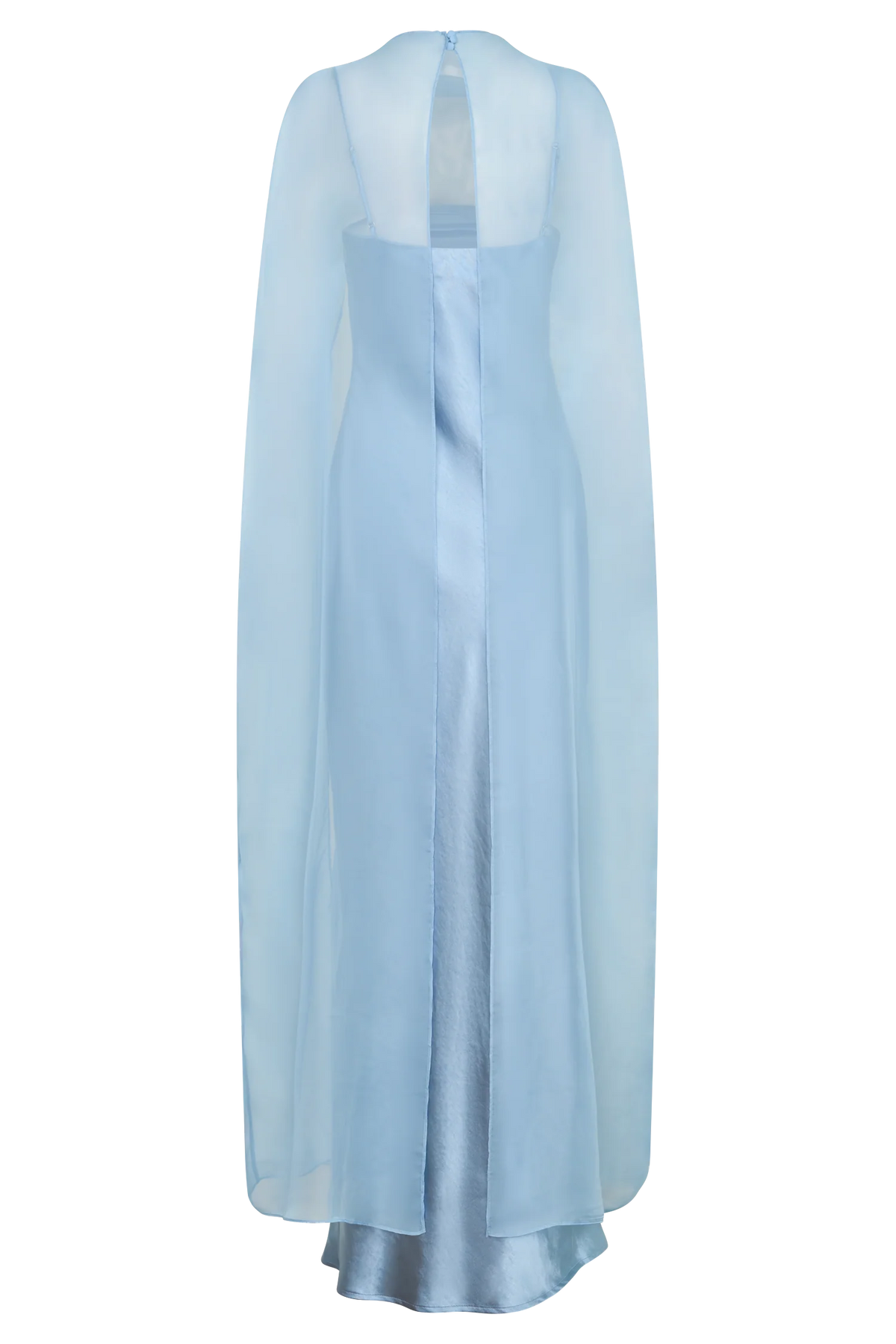 Martinne Chiffon Cape Maxi Dress Arctic Blue