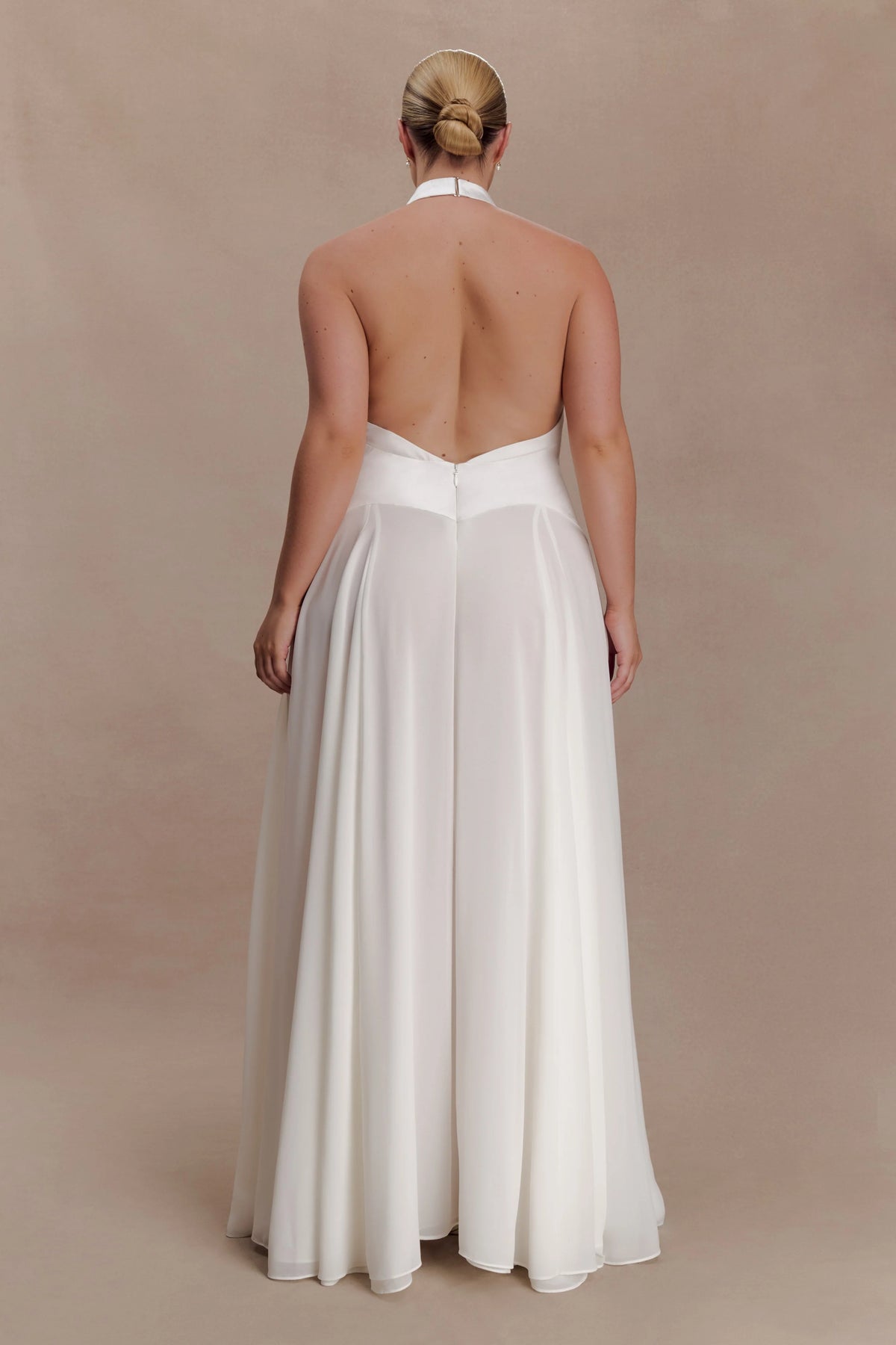 Susan Chiffon Halter Maxi Dress Ivory