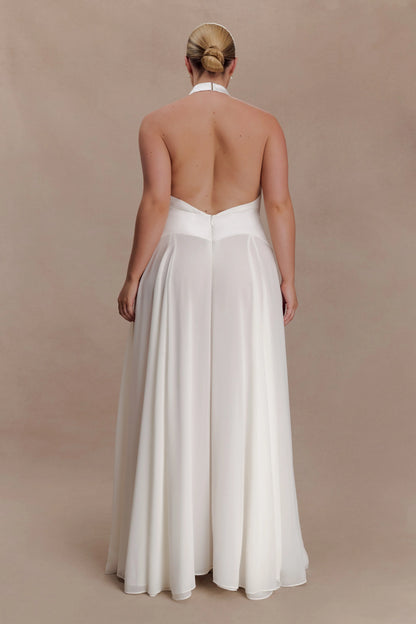 Susan Chiffon Halter Maxi Dress Ivory