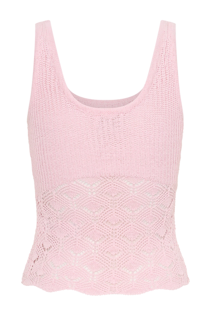 Atlantis Crochet Knit Top Baby Pink