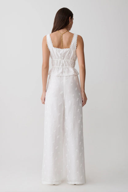 Vivian Embroidered Sleeveless Top White