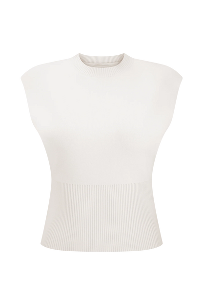Sharpay Sleeveless Knit Top Ivory