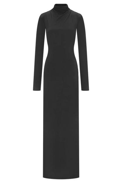 Kiyah Slinky Cut Out Maxi Dress Black