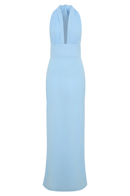 Nadine Halter Chiffon Maxi Dress Blue