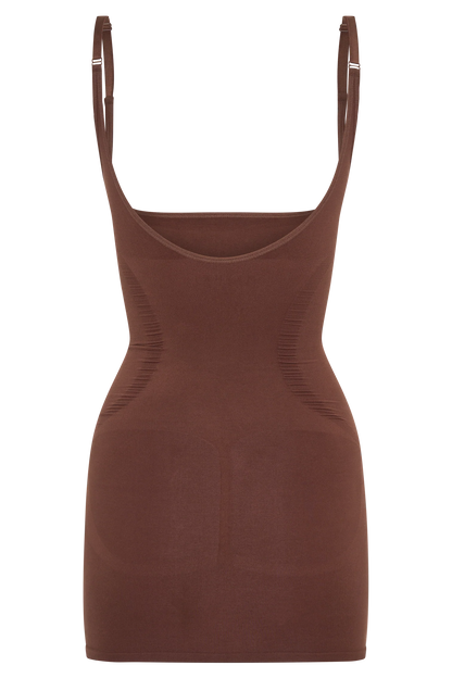 Jocelyn Backless Shapewear Mini Dress Espresso