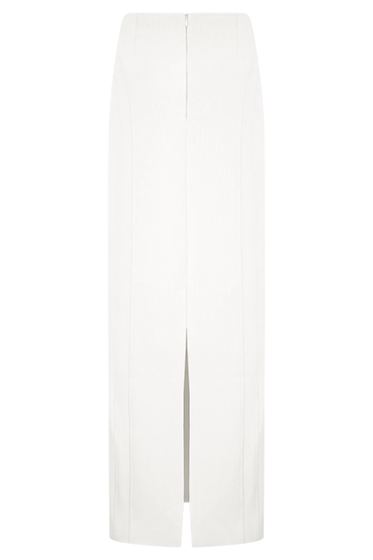 Alma High Waist Maxi Skirt White