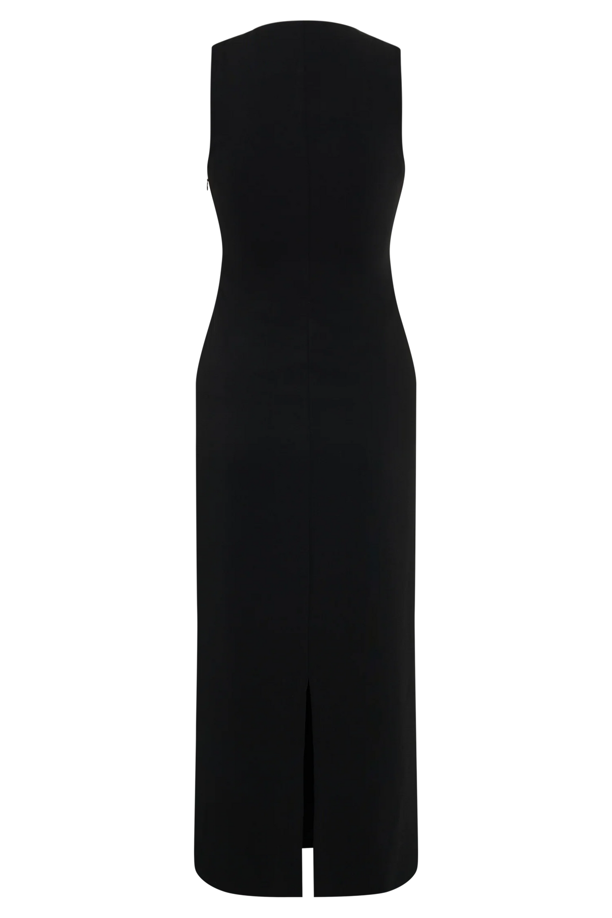 Norah Sleeveless Crepe Midi Dress Black