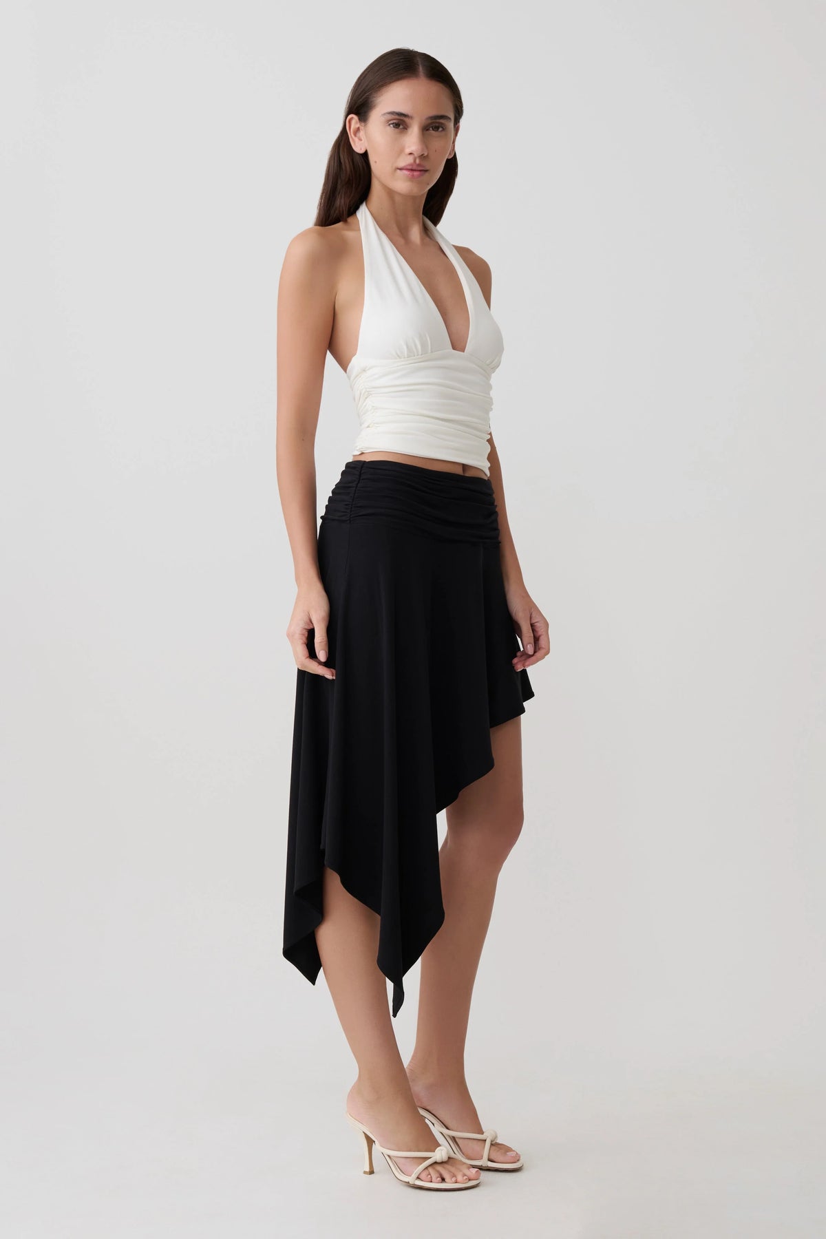 Talise Modal Hankie Midi Skirt Black