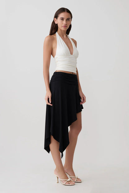 Talise Modal Hankie Midi Skirt Black