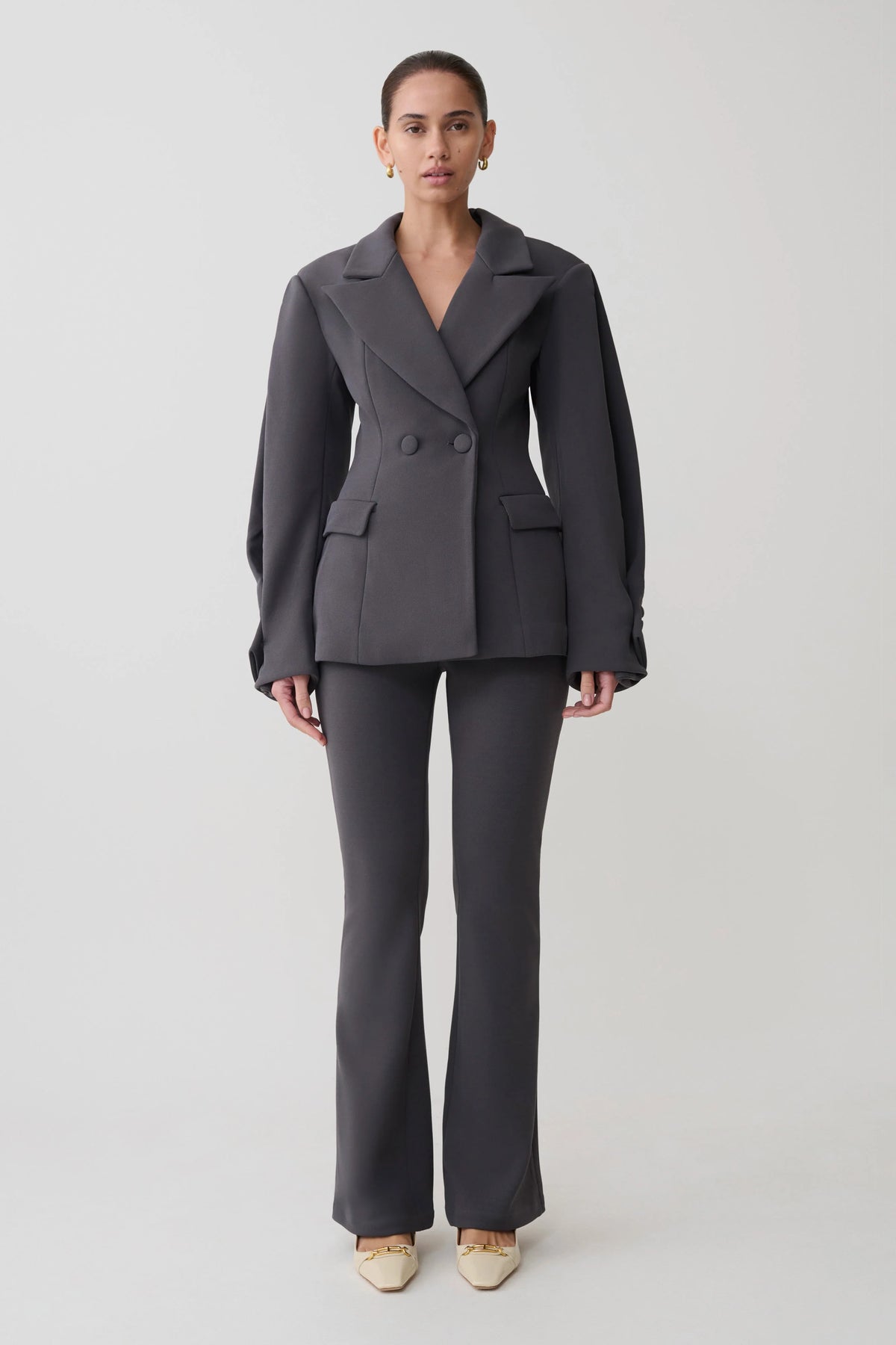 Wesley Structured Blazer Charcoal Shadow