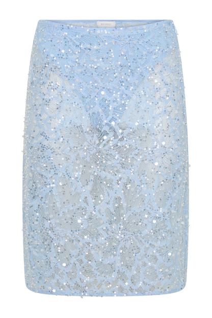 Kiara Pearl Beaded Midi Skirt Powder Blue