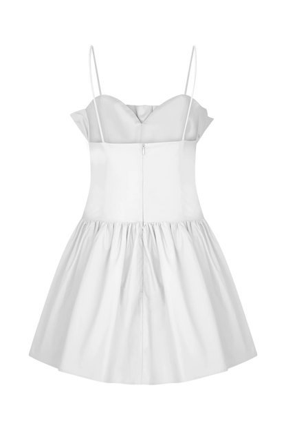 Janis Cotton Frill Mini Dress White